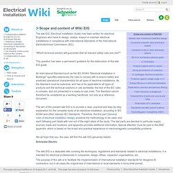 Scope and content of Wiki EIG - Electrical Installation Guide