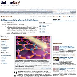 Light pulses control graphene's electrical behavior