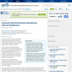 Constant Electrical Brain Stimulation Safe in Parkinson's