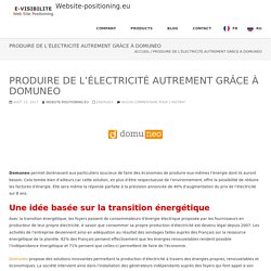 Produire de l’électricité autrement grâce à Domuneo - Website-positioning.eu