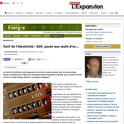 Tarif de l'électricité : EDF, poule aux œufs d’or...
