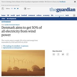 Denmark aims to get 50% of all electricity from wind power