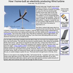 How I Built An Electricity Producing Wind Turbine