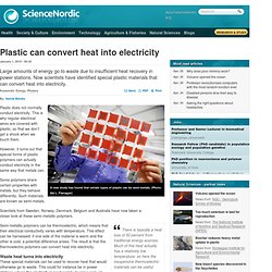 Plastic can convert heat into electricity