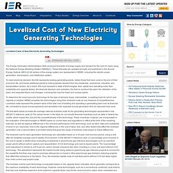 Levelized Cost of New Electricity Generating Technologies