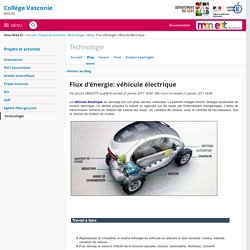 Flux d'énergie: véhicule électrique - Technologie - COLLEGE VASCONIE