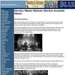 Electro Music History Electro Acoustic Music