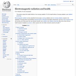 Electromagnetic radiation and health