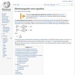 Electromagnetic wave equation