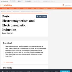 Basic Electromagnetism and Electromagnetic Induction Worksheet - Basic Electricity