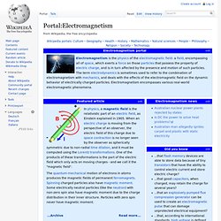 Portal:Electromagnetism