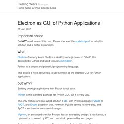 Electron as GUI of Python Applications · Fleeting Years