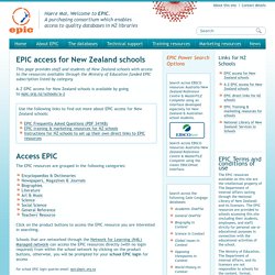 EPIC access for New Zealand schools - databases A-Z