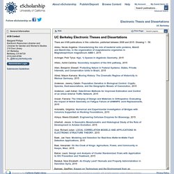 UC Berkeley: Electronic Thesis and Dissertations