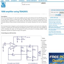Amplificador de 10W com TDA2003. - Circuitos Eletrônicos e diagrama Eletrônica Projetos e Design