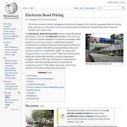 Electronic Road Pricing
