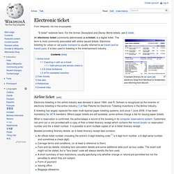 Electronic ticket