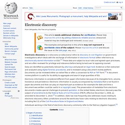 Electronic discovery