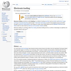Electronic trading