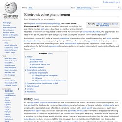 Electronic voice phenomenon