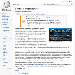 Electronic program guide