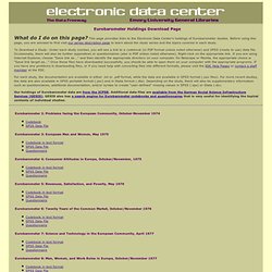 Electronic Data Center : Eurobarometers Data