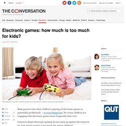Electronic games: how much is too much for kids?
