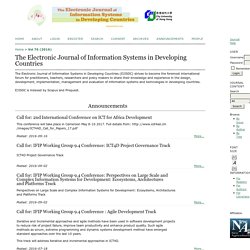 The Electronic Journal of Information Systems in Developing Countries