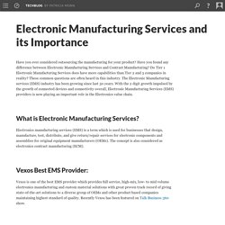 Electronic Manufacturing Services and its Importance