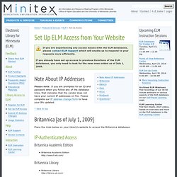 Set Up Access : Electronic Library for Minnesota (ELM) : Program