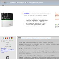Electronic Lab Notebook ELN