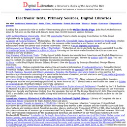 Electronic Texts, Primary Sources and Digital Libraries
