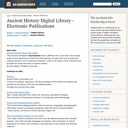 Ancient History Digital Library - Electronic Publications