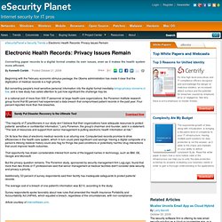 Electronic Health Records: Privacy Issues Remain