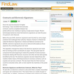 Contracts and Electronic Signatures
