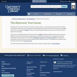 Etext Center: Collections
