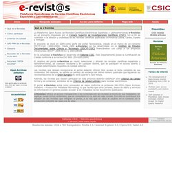 e-Revistas. Plataforma Open Access de Revistas Científicas Electrónicas Españolas y Latinoamericanas