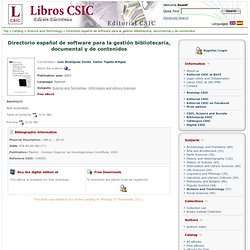 Libros CSIC: libros electrónicos del Consejo Superior de Investigaciones Científicas (CSIC)