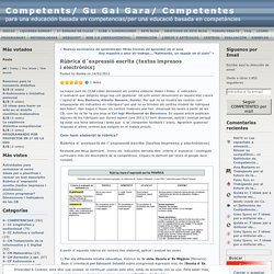 Rúbrica d´expressió escrita (textos impresos i electrònics) « Competents/ Gu Gai Gara/ Competentes