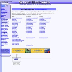 School Electronics: Circuits and modules for GCSE Electronic Products