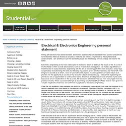 Electrical & Electronics Engineering personal statement