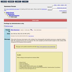 Gammon Forum : Electronics : Microprocessors : Interrupts