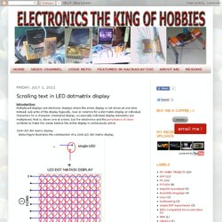 ELECTRONICS - THE KING OF HOBBIES!: Scrolling text in LED dotmatrix display