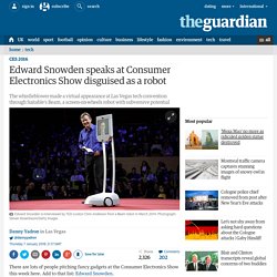 Edward Snowden speaks at Consumer Electronics Show disguised as a robot