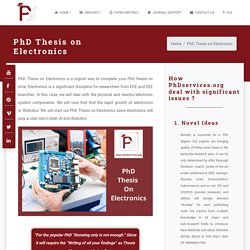 PhD Thesis on Electronics (Paper – Writing/Publishing