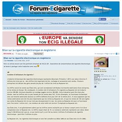 Bilan sur la cigarette électronique en Angleterre : Discussions générales