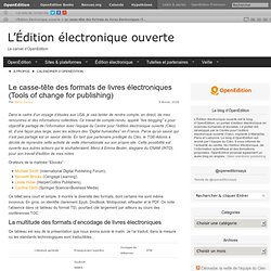 Le casse-tête des formats de livres électroniques (Tools of change for publishing)