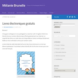 Livres électroniques gratuits - Mélanie Brunelle