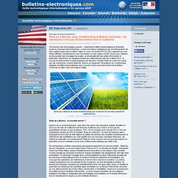 2013/02/22 > BE Etats-Unis 321 > Solar as a Service, solar crowdfunding et Battery University : les cleantechs n'ont pas dit leur dernier mot en Californie