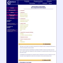 Conseils : Soudure et montage de composants électroniques. Comment reconnaître les composants - Diodes et LED.